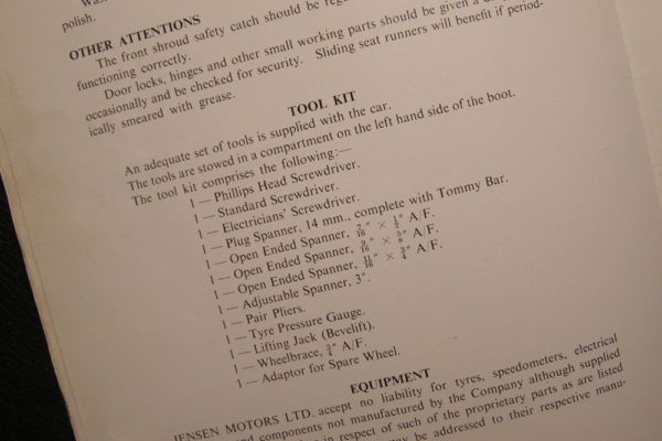 JENSEN CV8 MK.I / II HANDBOOK POA - Image 7